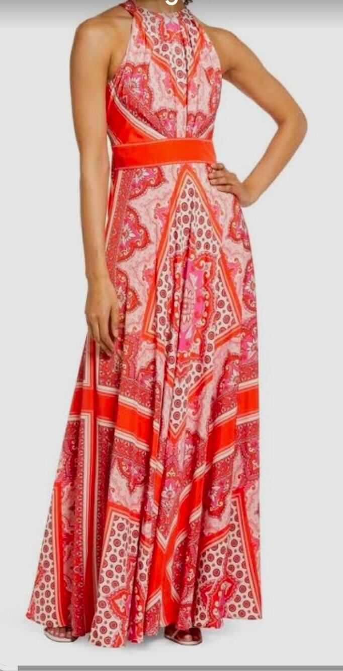 Eliza J Halter Neck Inset Waist Maxi Dress